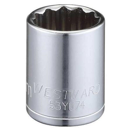 WESTWARD 1/2 in Drive, 23mm Triple Square Metric, Socket, 12 Points, Steel, Chrome, 23 mm MPN:53YU74