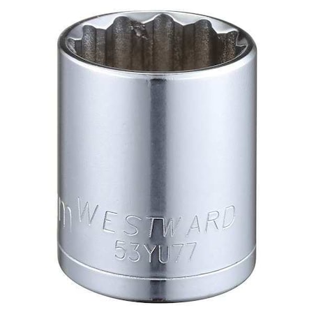 WESTWARD 1/2 in Drive, 26mm Triple Square Metric Socket, 12 Points, Steel, Chrome, 26 mm MPN:53YU77