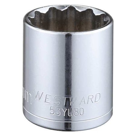 WESTWARD 1/2 in Drive, 29mm Triple Square Metric Socket, 12 Points, Steel, Chrome, 29 mm MPN:53YU80