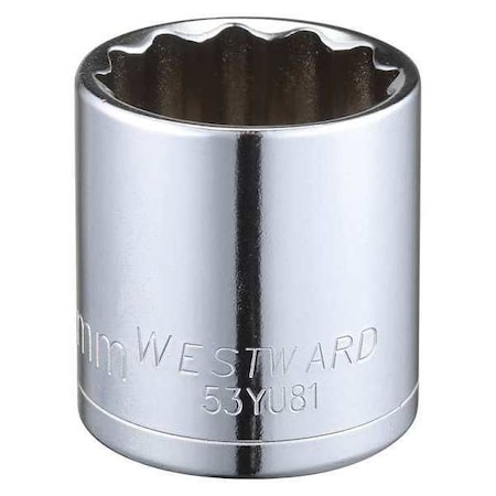 WESTWARD 1/2 in Drive, 30mm Triple Square Metric Socket, 12 Points, Steel, Chrome, 30 mm MPN:53YU81