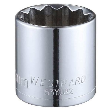 WESTWARD 1/2 in Drive, 32mm Triple Square Metric Socket, 12 Points, Steel, Chrome, 32 mm MPN:53YU82