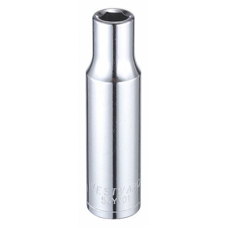 WESTWARD 1/2 in Drive, 10mm Hex Metric, Socket, 6 Points, Steel, Chrome, 10 mm MPN:53YV01