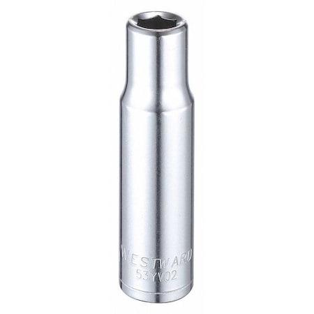 WESTWARD 1/2 in Drive, 11mm Hex Metric Socket, 6 Points, Steel, Chrome, 11 mm MPN:53YV02