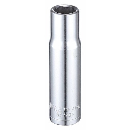WESTWARD 1/2 in Drive, 13mm Hex Metric, Socket, 6 Points, Steel, Chrome, 13 mm MPN:53YV04