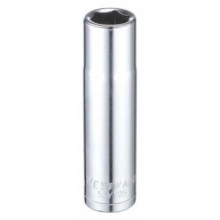 WESTWARD 1/2 in Drive, 14mm Hex Metric, Socket, 6 Points, Steel, Chrome, 14 mm MPN:53YV05