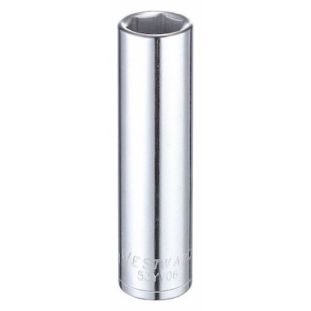 WESTWARD 1/2 in Drive, 15mm Hex Metric, Socket, 6 Points, Steel, Chrome, 15 mm MPN:53YV06
