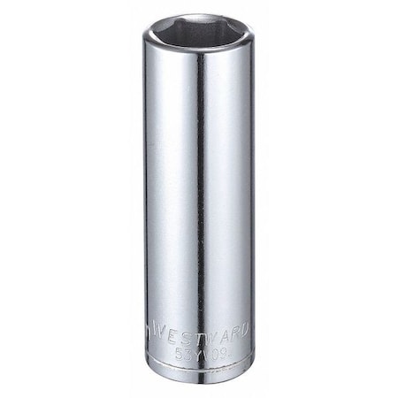 WESTWARD 1/2 in Drive, 18mm Hex Metric, Socket, 6 Points, Steel, Chrome, 18 mm MPN:53YV09