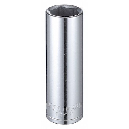 WESTWARD 1/2 in Drive, 20mm Hex Metric, Socket, 6 Points, Steel, Chrome, 20 mm MPN:53YV11