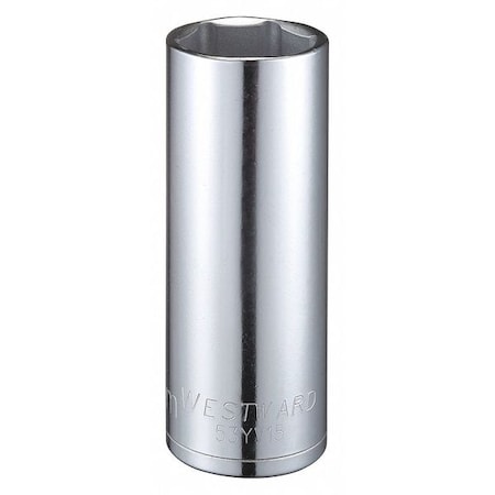 WESTWARD 1/2 in Drive, 24mm Hex Metric, Socket, 6 Points, Steel, Chrome, 24 mm MPN:53YV15