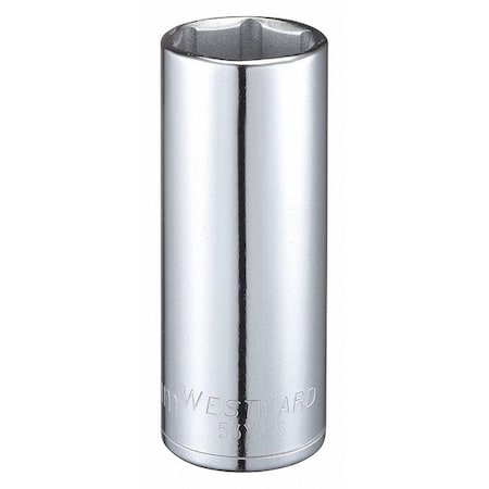 WESTWARD 1/2 in Drive, 25mm Hex Metric, Socket, 6 Points, Steel, Chrome, 25 mm MPN:53YV16