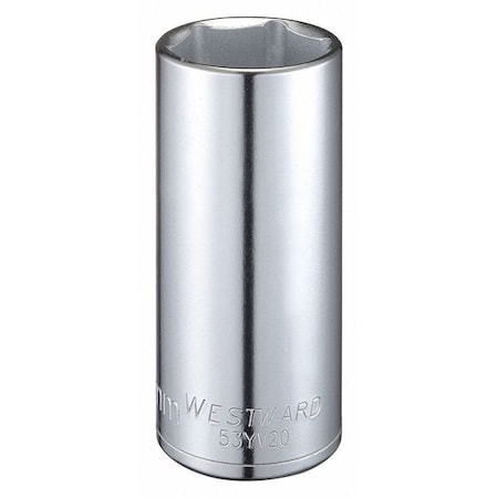 WESTWARD 1/2 in Drive, 29mm Hex Metric Socket, 6 Points, Steel, Chrome, 29 mm MPN:53YV20
