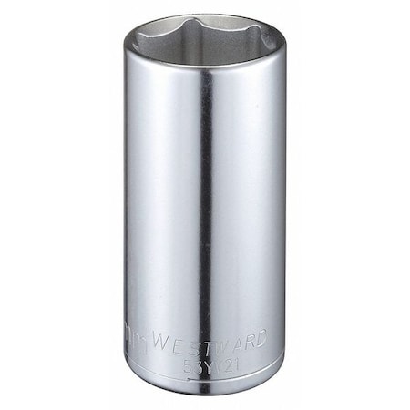 WESTWARD 1/2 in Drive, 30mm Hex Metric Socket, 6 Points, Steel, Chrome, 30 mm MPN:53YV21