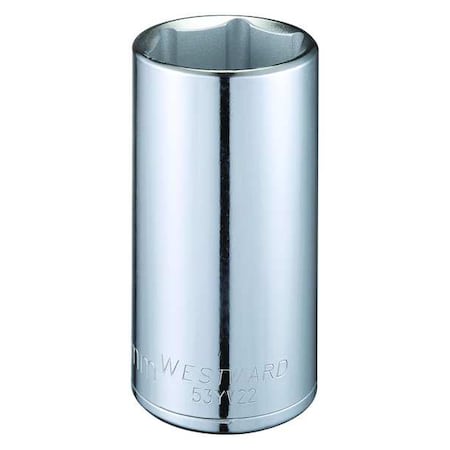 WESTWARD 1/2 in Drive, 32mm Hex Metric, Socket, 6 Points, Steel, Chrome, 32 mm MPN:53YV22