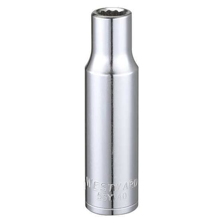 WESTWARD 1/2 in Drive, 10mm Triple Square Metric Socket, 12 Points, Steel, Chrome, 10 mm MPN:53YV40