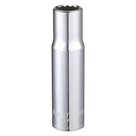 WESTWARD 1/2 in Drive, 13mm Triple Square Metric Socket, 12 Points, Steel, Chrome, 13 mm MPN:53YV43