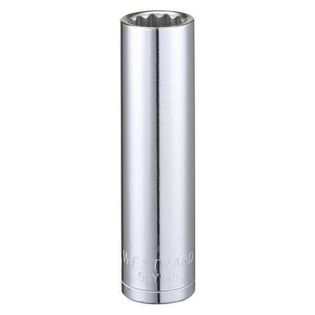 WESTWARD 1/2 in Drive, 15mm Triple Square Metric, Socket, 12 Points, Steel, Chrome, 15 mm MPN:53YV45