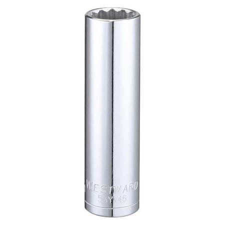 WESTWARD 1/2 in Drive, 16mm Triple Square Metric Socket, 12 Points, Steel, Chrome, 16 mm MPN:53YV46