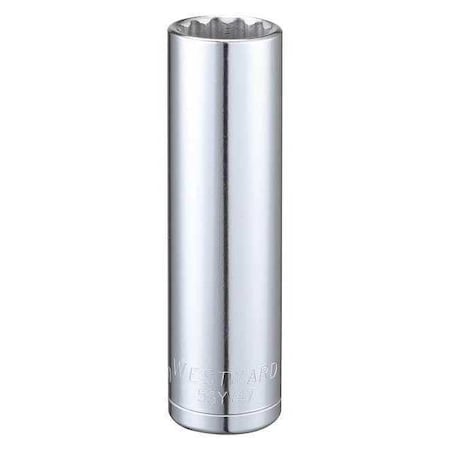 WESTWARD 1/2 in Drive, 17mm Triple Square Metric Socket, 12 Points, Steel, Chrome, 17 mm MPN:53YV47