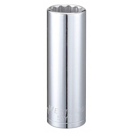 WESTWARD 1/2 in Drive, 20mm Triple Square Metric Socket, 12 Points, Steel, Chrome, 20 mm MPN:53YV50