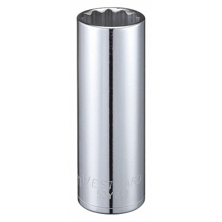 WESTWARD 1/2 in Drive, 22mm Triple Square Metric, Socket, 12 Points, Steel, Chrome, 22 mm MPN:53YV52