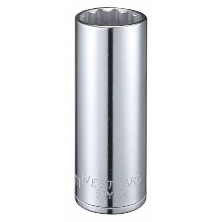 WESTWARD 1/2 in Drive, 24mm Triple Square Metric, Socket, 12 Points, Steel, Chrome, 24 mm MPN:53YV54