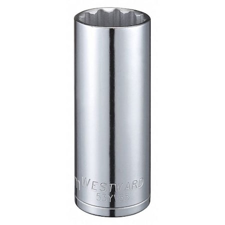WESTWARD 1/2 in Drive, 25mm Triple Square Metric, Socket, 12 Points, Steel, Chrome, 25 mm MPN:53YV55