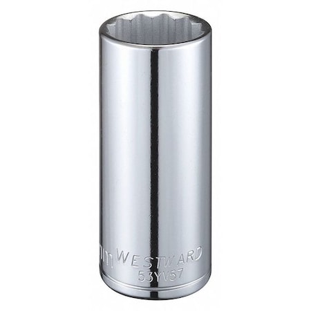 WESTWARD 1/2 in Drive, 27mm Triple Square Metric, Socket, 12 Points, Steel, Chrome, 27 mm MPN:53YV57