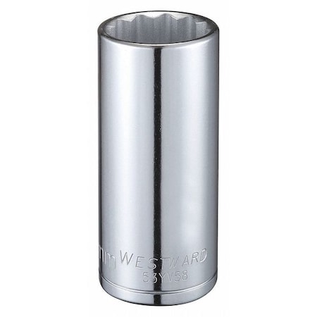 WESTWARD 1/2 in Drive, 28mm Triple Square Metric, Socket, 12 Points, Steel, Chrome, 28 mm MPN:53YV58