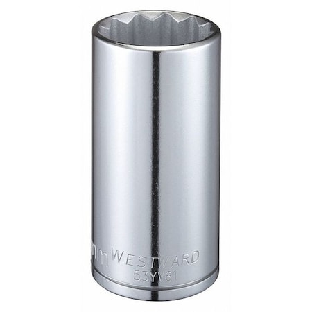 WESTWARD 1/2 in Drive, 32mm Triple Square Metric, Socket, 12 Points, Steel, Chrome, 32 mm MPN:53YV61