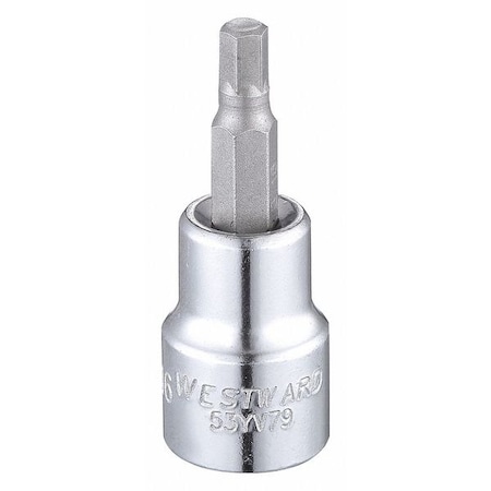 3/8 in Drive Hex Socket Bit SAE 3/16 in Tip, 1 3/4 in L MPN:53YV79