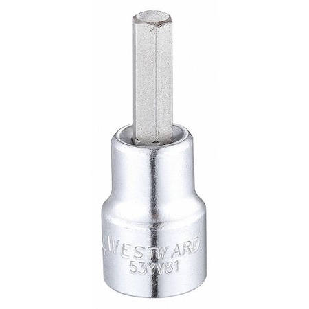 3/8 in Drive Hex Socket Bit SAE 1/4 in Tip, 1 3/4 in L MPN:53YV81