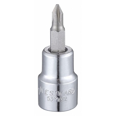 3/8 in Drive Phillips Socket Bit Metric No. 1 Tip, 1 13/16 in L MPN:53YV92