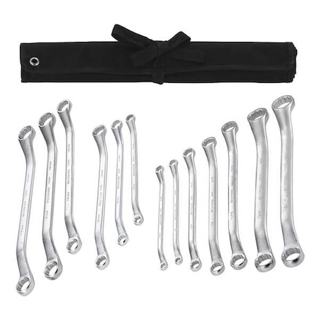 Box End Wrench Set, Satin, Stndrd, SAE/Mtrc MPN:54DG06