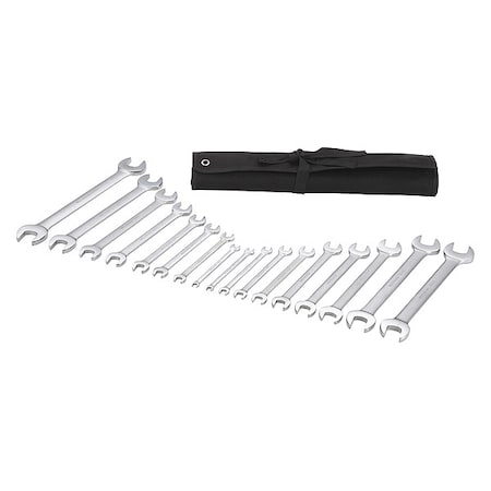 Open End Wrench Set, SAE, Metric, 17 pcs. MPN:54DG07