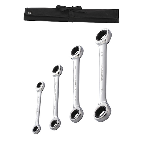 Box End Wrench Set, Fll Plsh, Stndrd, SAE MPN:54DG34