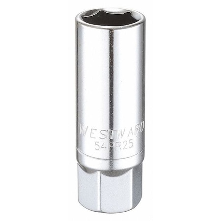 WESTWARD 3/8 in Drive, Metric Socket, 6 Points, Spark Plug 16 mm, Steel MPN:54PR25