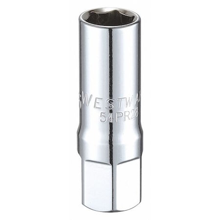 WESTWARD 1/2 in Drive, SAE Socket, 6 Points, Spark Plug 9/16 in, Steel MPN:54PR28