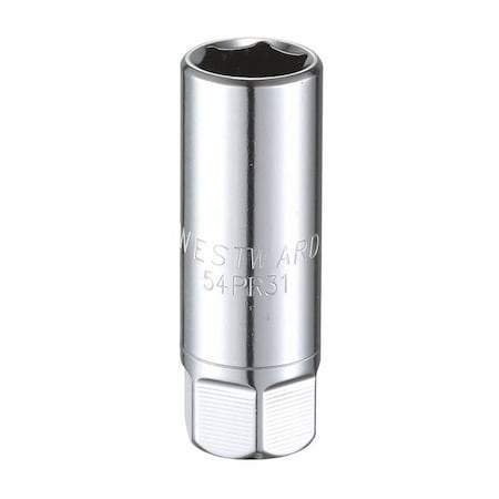 WESTWARD 1/2 in Drive, Metric Socket, 6 Points, Spark Plug 16 mm, Steel MPN:54PR31
