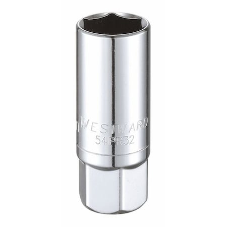 WESTWARD 1/2 in Drive, Metric Socket, 6 Points, Spark Plug 21 mm, Steel MPN:54PR32