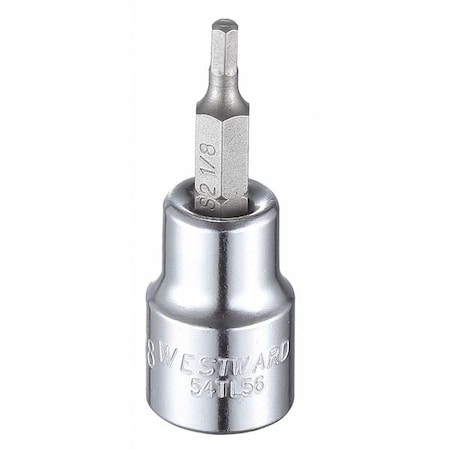 3/8 in Drive Hex Socket Bit SAE 1/8 in Tip, 1 3/4 in L MPN:54TL56