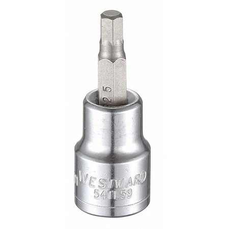3/8 in Drive Hex Socket Bit Metric 5 mm Tip, 1 3/4 in L MPN:54TL59