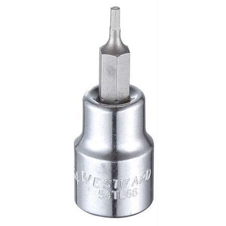 3/8 in Drive Hex Socket Bit SAE 5/64 in Tip, 1 3/4 in L, 5/64