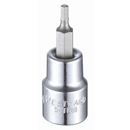 3/8 in Drive Hex Socket Bit SAE 7/64 in Tip, 1 3/4 in L, 7/64