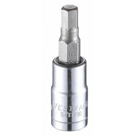 1/4 in Drive Hex Socket Bit Metric 5 mm Tip, 1 1/2 in L MPN:54TM10