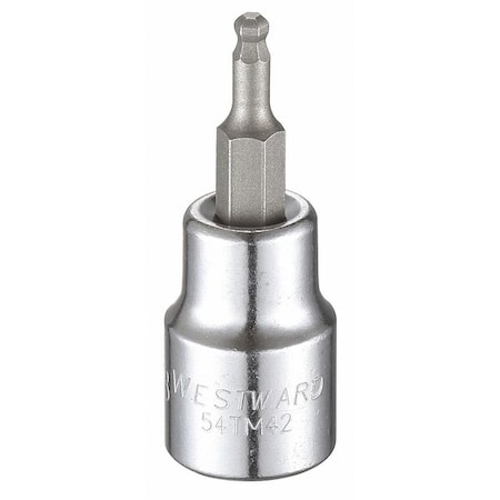 3/8 in Drive Ball Hex Socket Bit SAE 1/8 in Tip, 1 7/8 in L MPN:54TM42
