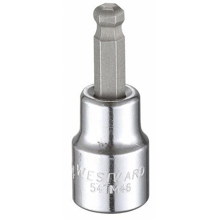 3/8 in Drive Ball Hex Socket Bit SAE 1/4 in Tip, 1 7/8 in L MPN:54TM46