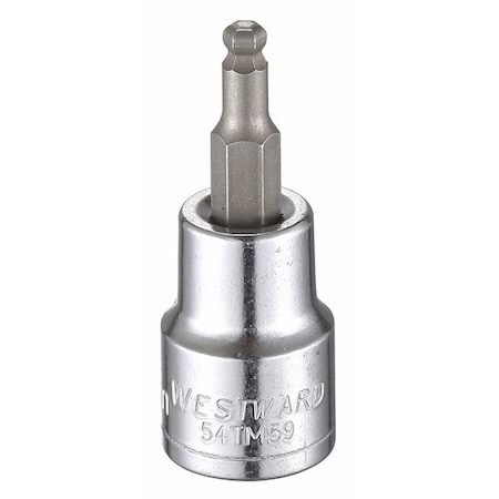3/8 in Drive Ball Hex Socket Bit Metric 4 mm Tip, 1 13/16 in L MPN:54TM59