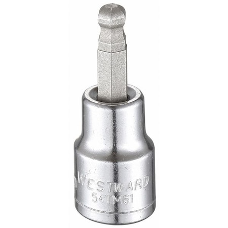 3/8 in Drive Ball Hex Socket Bit Metric 6 mm Tip, 1 13/16 in L MPN:54TM61