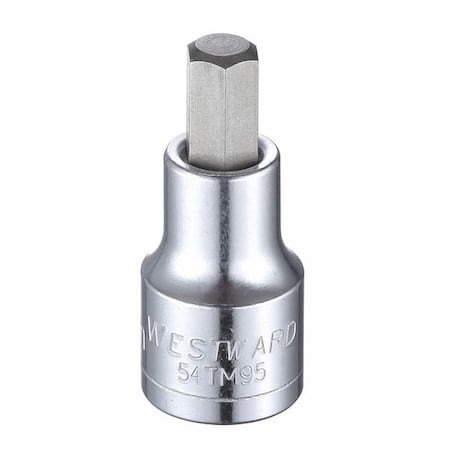 1/2 in Drive Hex Socket Bit Metric 10 mm Tip, 2 1/4 in L MPN:54TM95