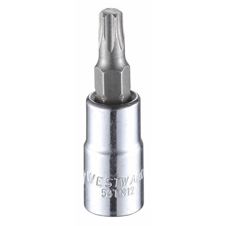 1/4 in Drive Torx Socket Bit SAE T27 Tip, 1 1/2 in L, T27 Tip, Torx Socket Bit, 1-1/2